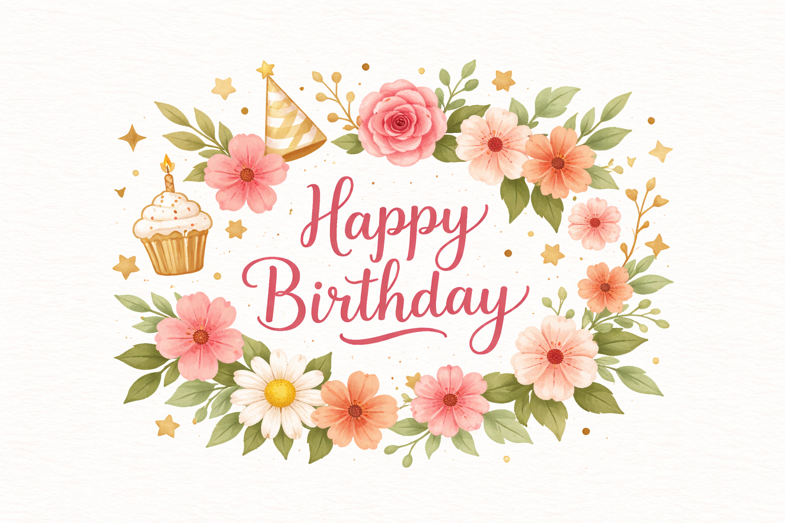 Floral Birthday SVG